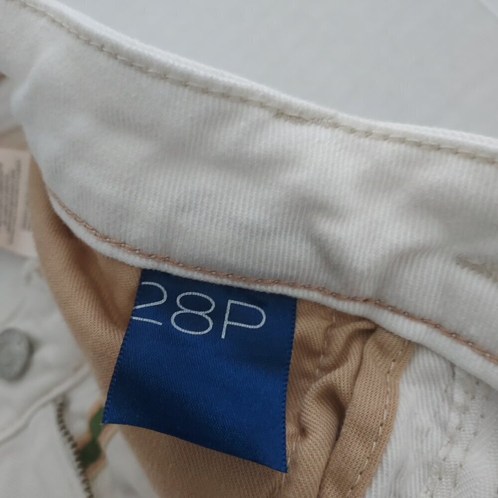 Pilcro Anthropologie Distressed White Slim Boyfriend Jeans Size 28P - Picture 11 of 13